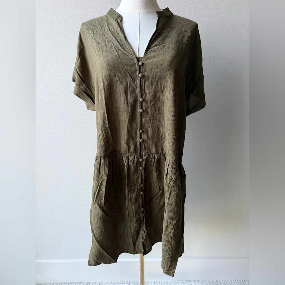 H&M Olive-Style Button-Front Women’s Dress